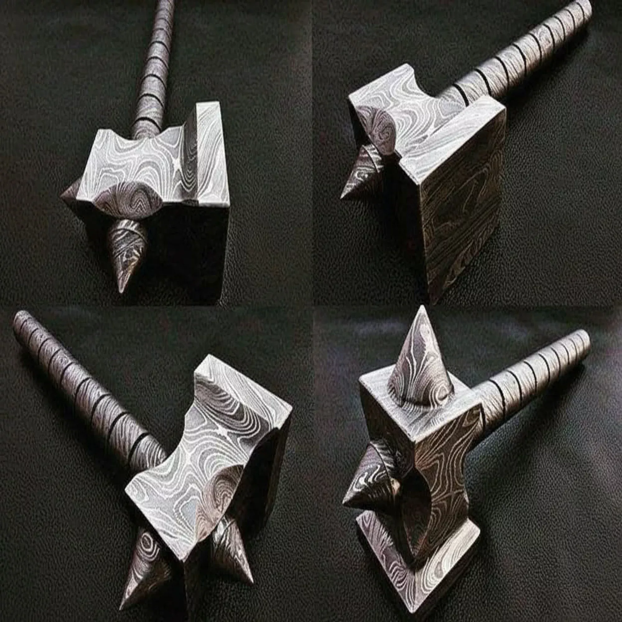 Hand made Damascus steel viking hammer Divine Enterprises
