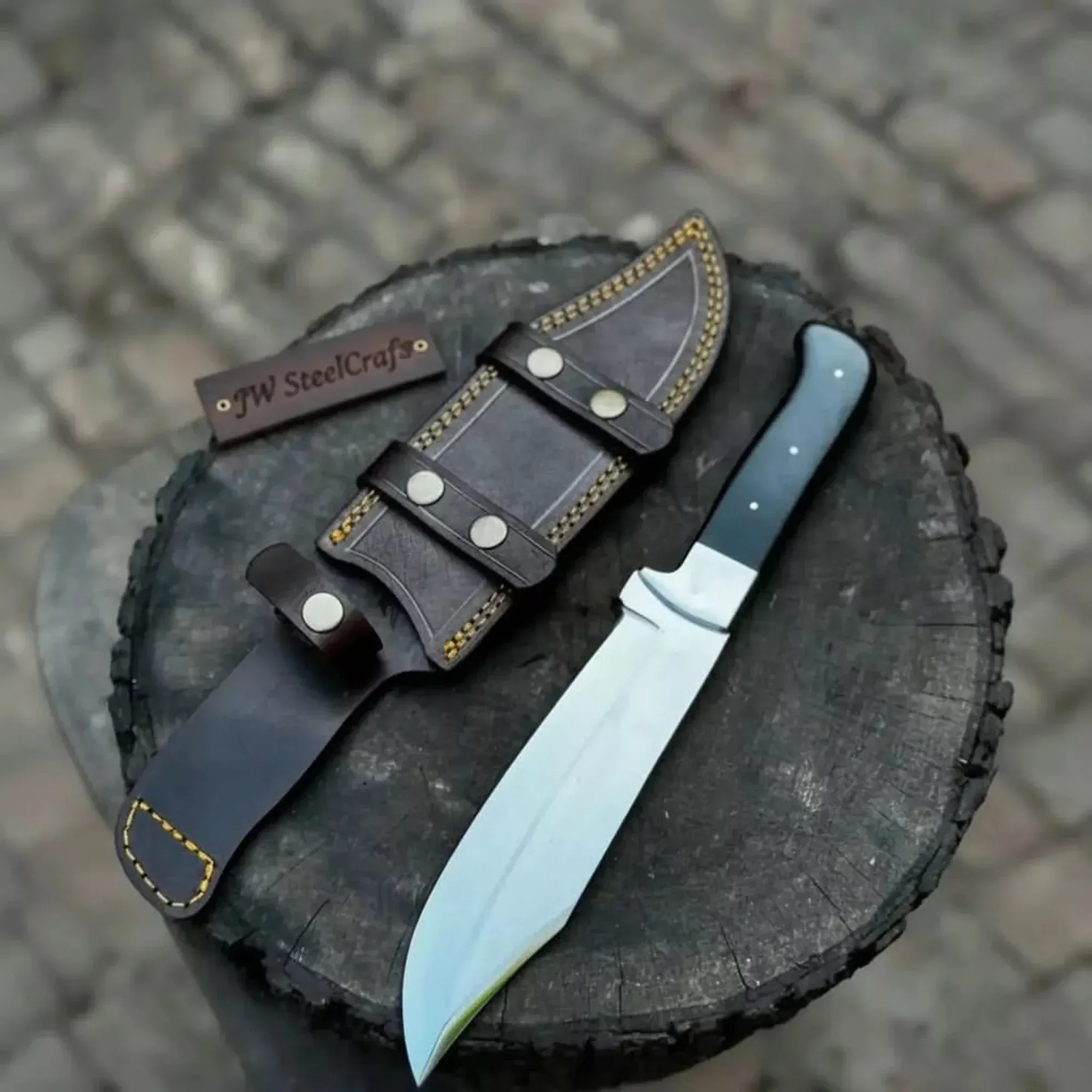 Handmade Frontier Bowie Knife J2 Steel Clip Point with Micarta Handle