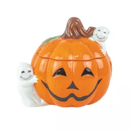 Hanna's Handiworks Pumpkin & Ghosts Cookie Jar