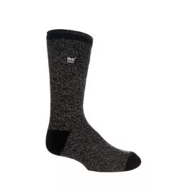 Heat Holders Men's ORIGINAL™ Twist Crew Socks - Black/Grey - 7-12