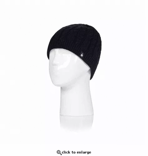 Heat Holders Women’s Alesund Solid Cable Knit Hat – Black #HHL03054