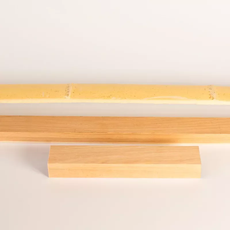 Hickory Stave|Add 72″ Bamboo with Nodes&No bamboo|Add 8″ Hickory Block&No handle