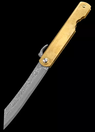 Higo Hoseki Damast Folding Knife