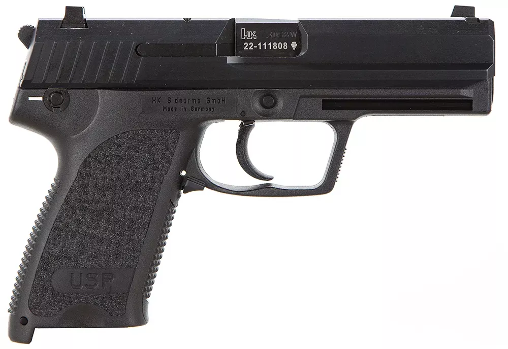 HKUSP V1 SA/DA 40 S&W Caliber, 4.25", 13+1, Black Finish