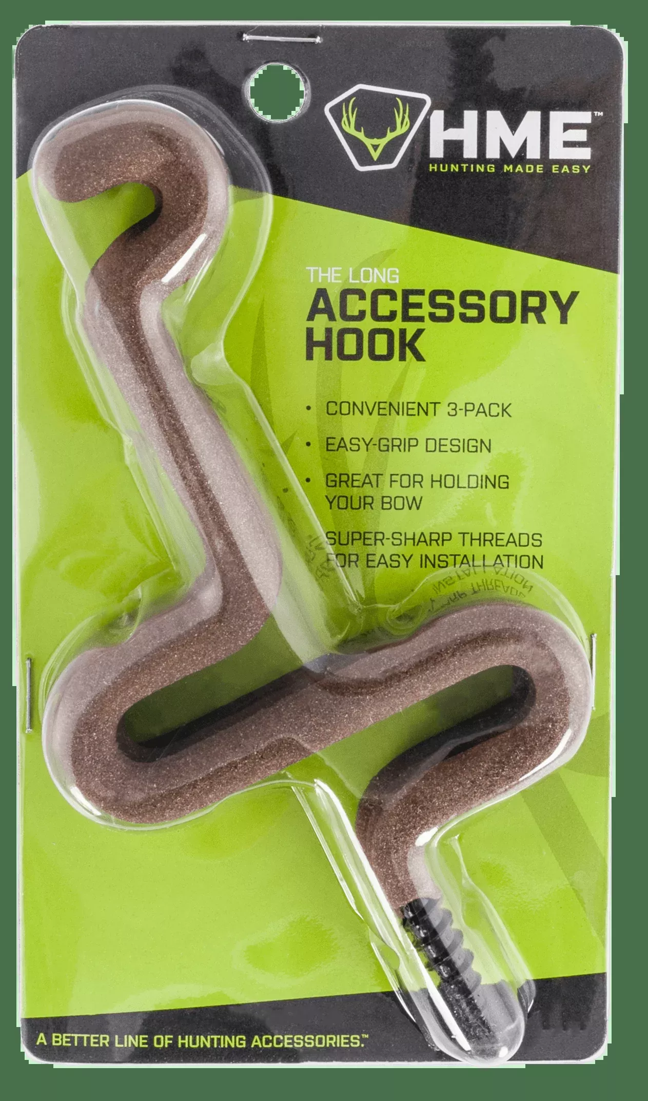 Hme Accessory Hook, Hme Lah-3Long Acc Hook 3pk