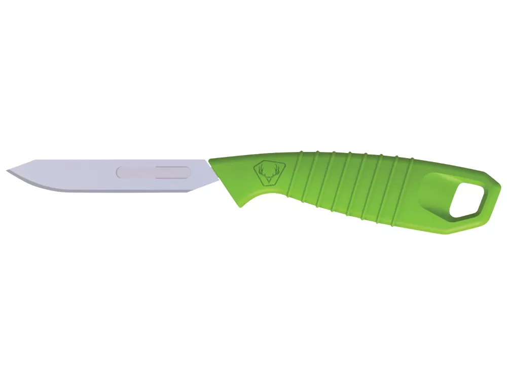 HME Tanto Fixed Knife SS Blade Green TPR Handle w/Sheath