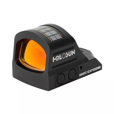 Holosun HS407C X2 Solar/Battery Powered Open Reflex Red Dot Sight for Full-Size Pistols