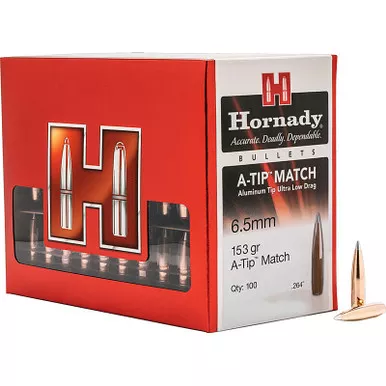HORNADY 2638 6.5MM .264 153 GR A-TIP MATCH 100 CT.