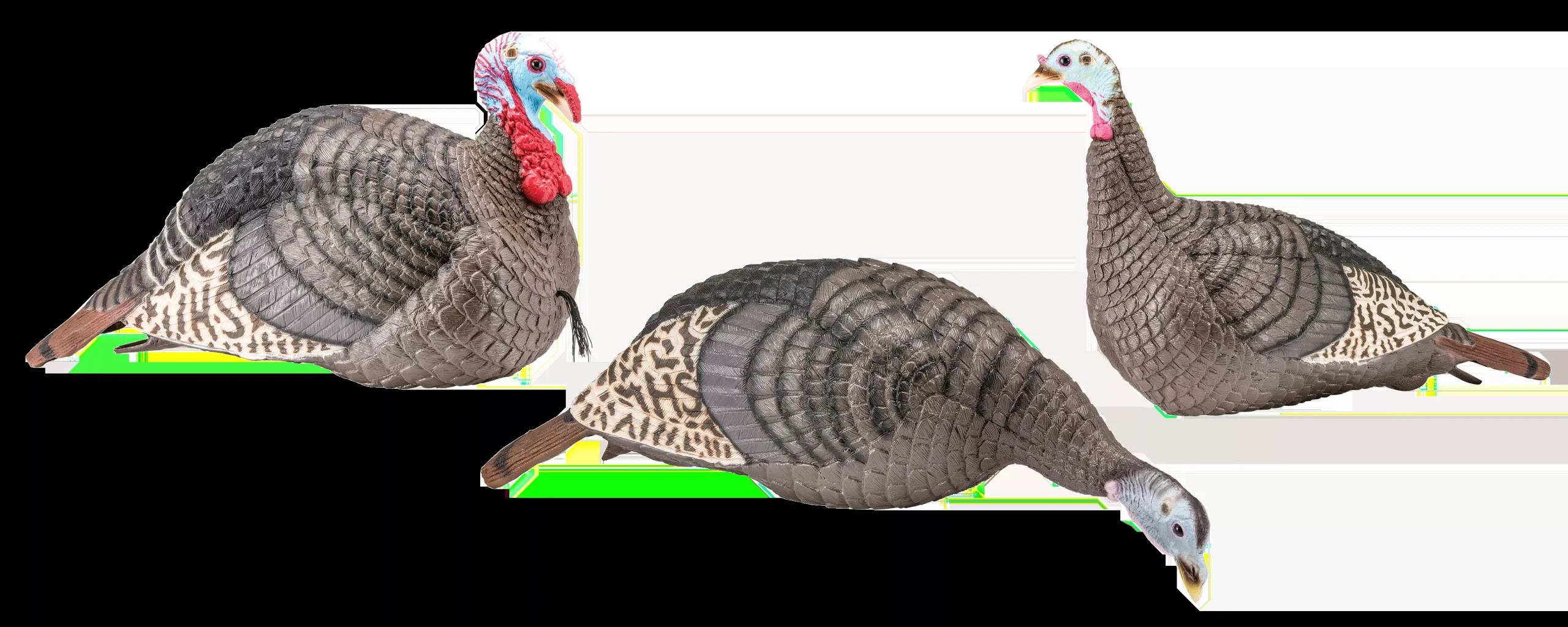 HS Strut Strut-Lite Flock Wild Turkey Species Multi Color Synthetic 3 Per Pack