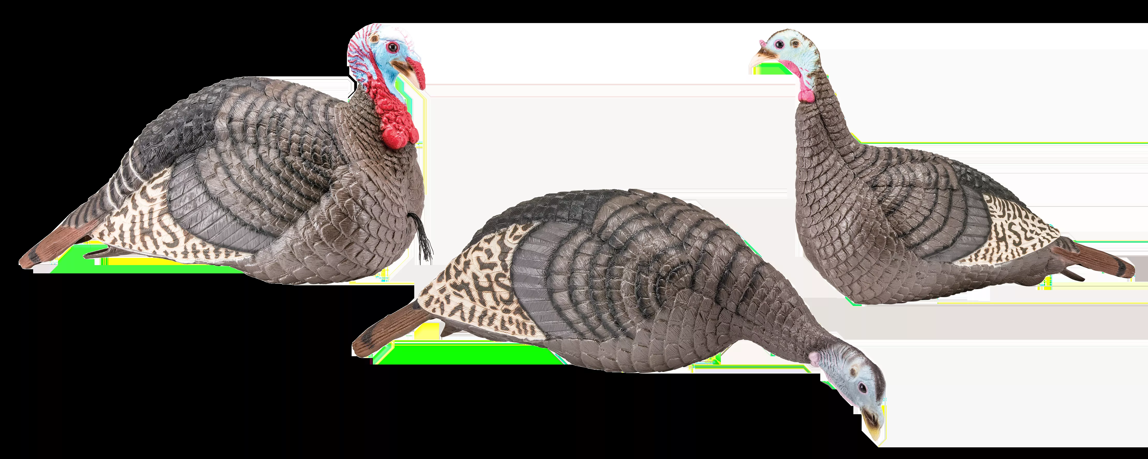 HS Strut Strut-Lite Flock Wild Turkey Species Multi Color Synthetic 3 Per Pack