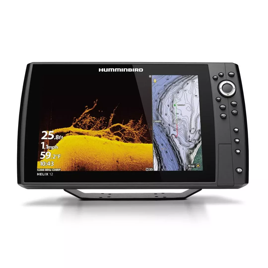Humminbird Helix G4N 12 MEGA DI+ 12.1″ Fish Finder/Chartplotter with Transducer, Basemap• 411440-1