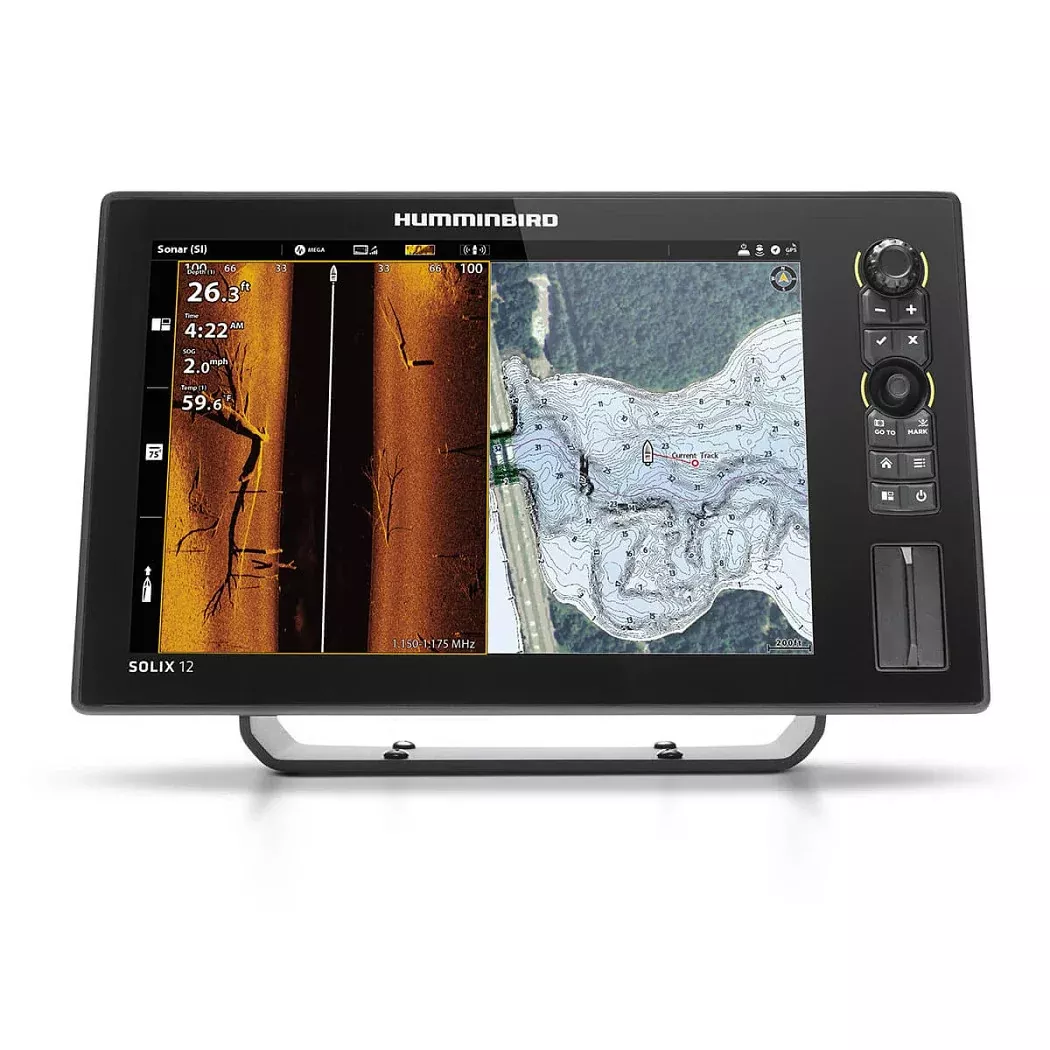 Humminbird Solix G3 12 MEGA SI+ 12.1″ Fish Finder/Chartplotter with Transducer, Basemap• 411550-1