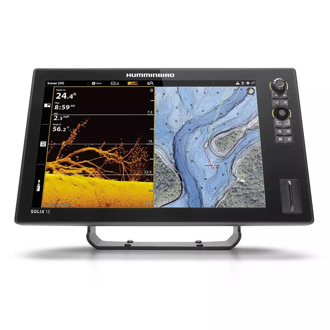 Humminbird Solix G3 15 MEGA SI+ 15.4″ Fish Finder/Chartplotter with Transducer, Basemap• 411570-1