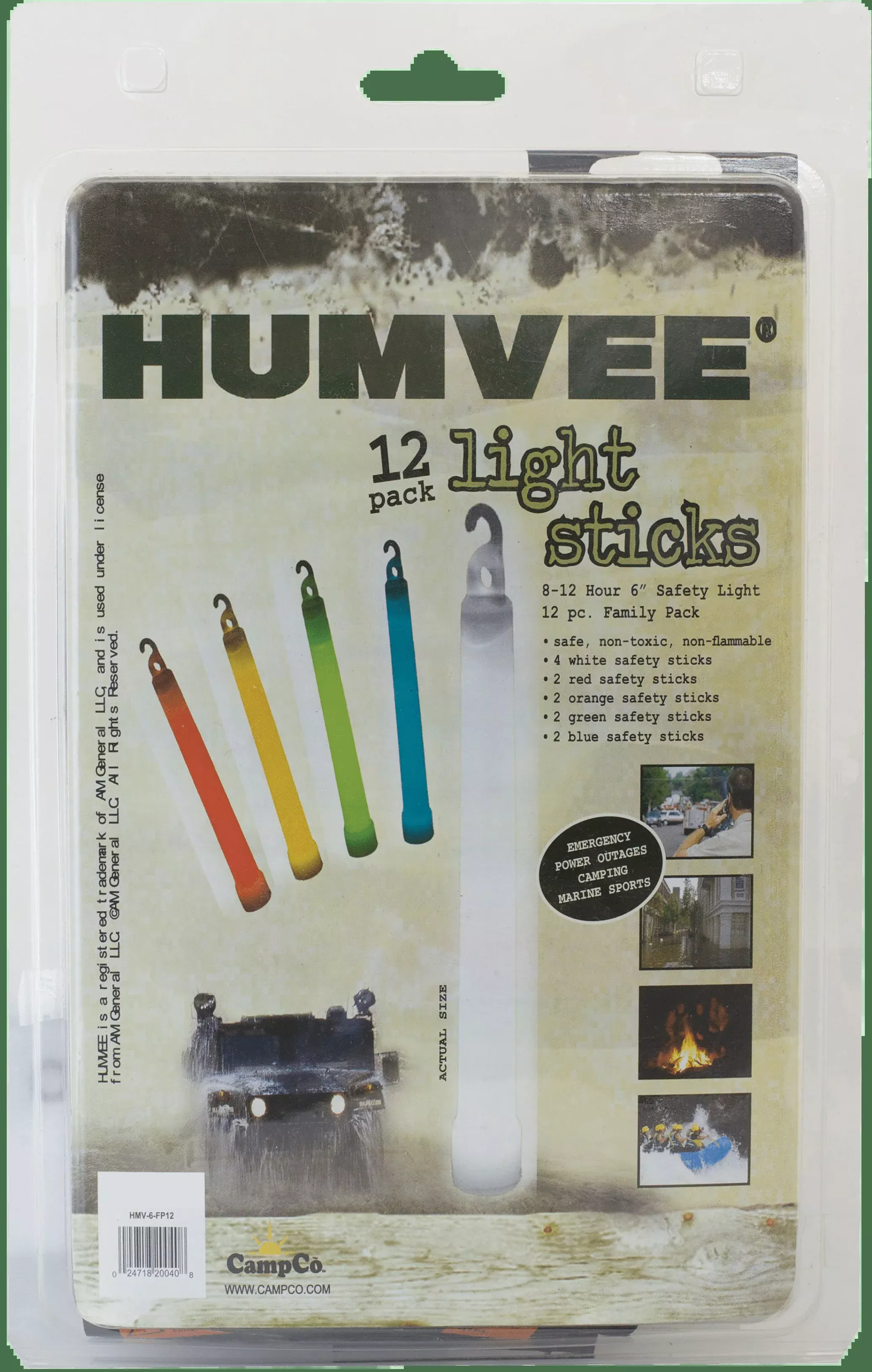 Humvee Accessories 12 Piece Light Stick, Camp Hmv6fp10 Humvee Lightstick 10pc