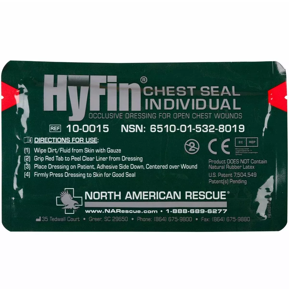HyFin Chest Seal, 6″ x 6″