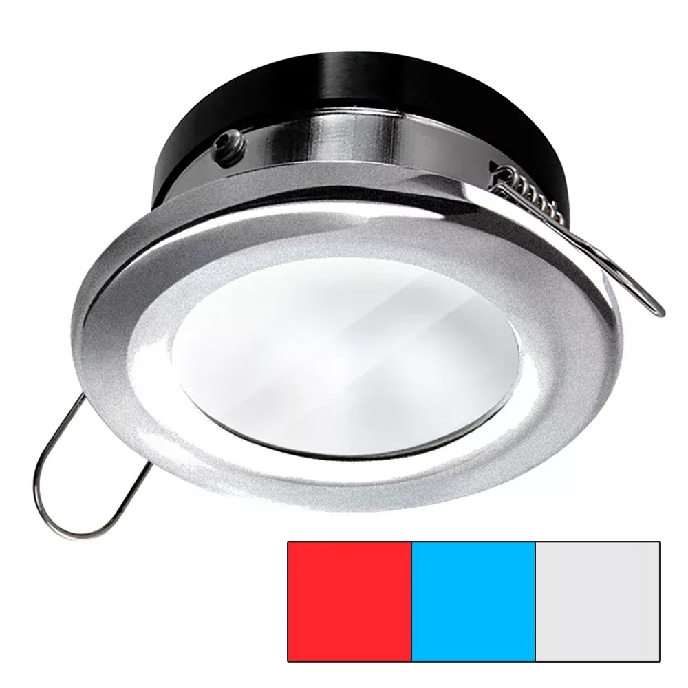 i2Systems Apeiron A1120 Spring Mount Light – Round – Red, Cool WhiteBlue – Brushed Nickel[A1120Z-41HAE]