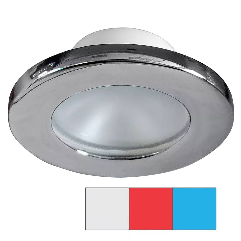 i2Systems Apeiron A3120 Screw Mount Light – Red, Cool White & Blue – Chrome Finish