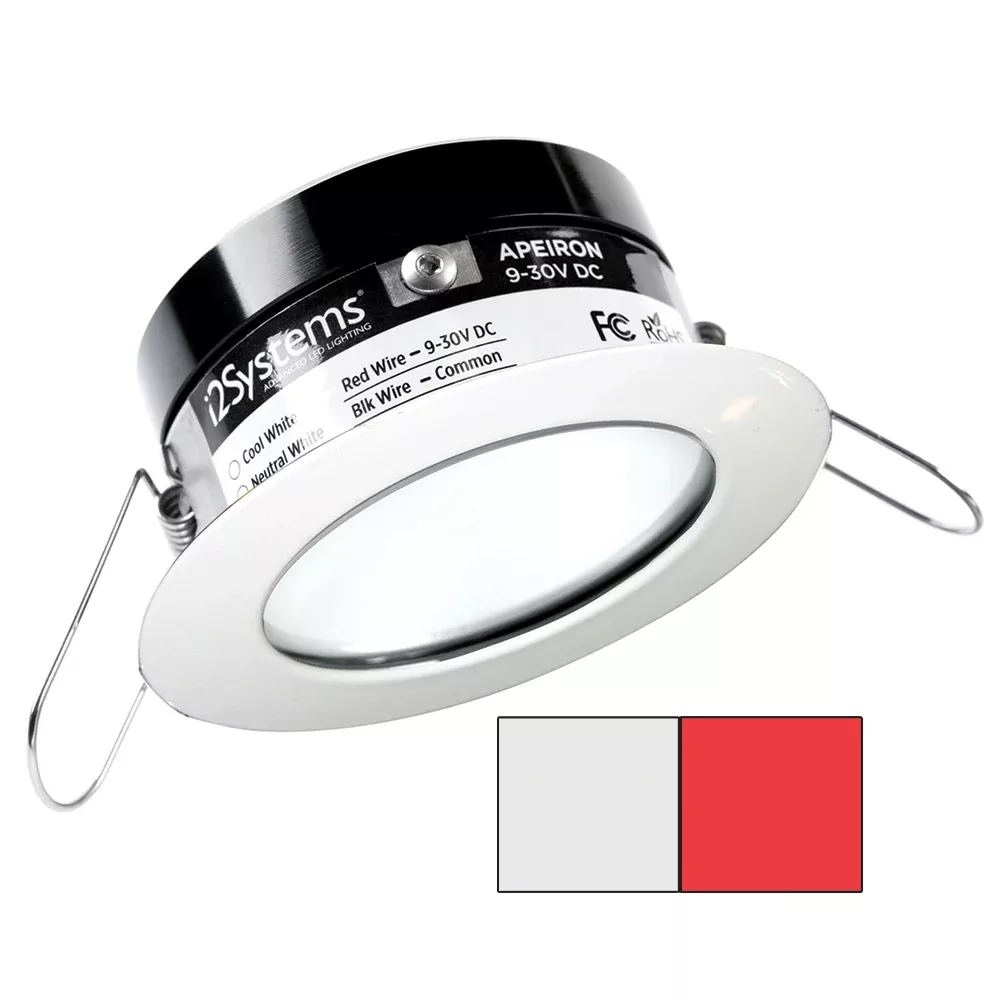 i2Systems Apeiron PRO A503 – 3W Spring Mount Light – Round – Cool WhiteRed – White Finish [A503-31AAG-H]