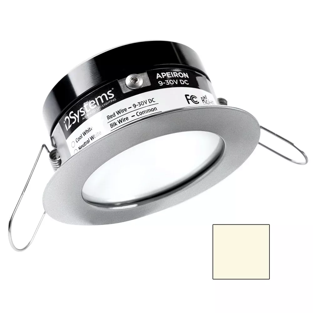 i2Systems Apeiron PRO A503 – 3W Spring Mount Light – Round – Neutral White – Brushed Nickel Finish [A503-41BBD]