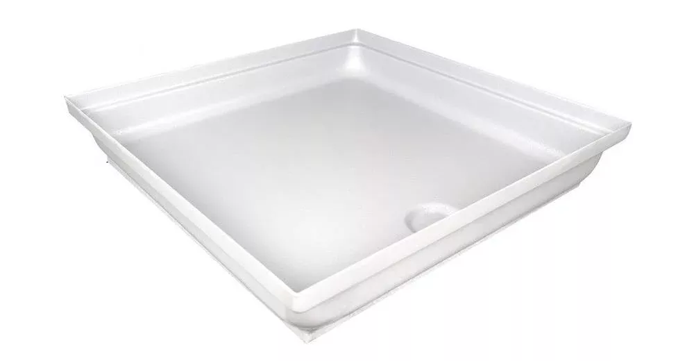 Icon Shower Pan, 24" Length x 24" Width, Ready To Drill Drain, Polar White• 15235