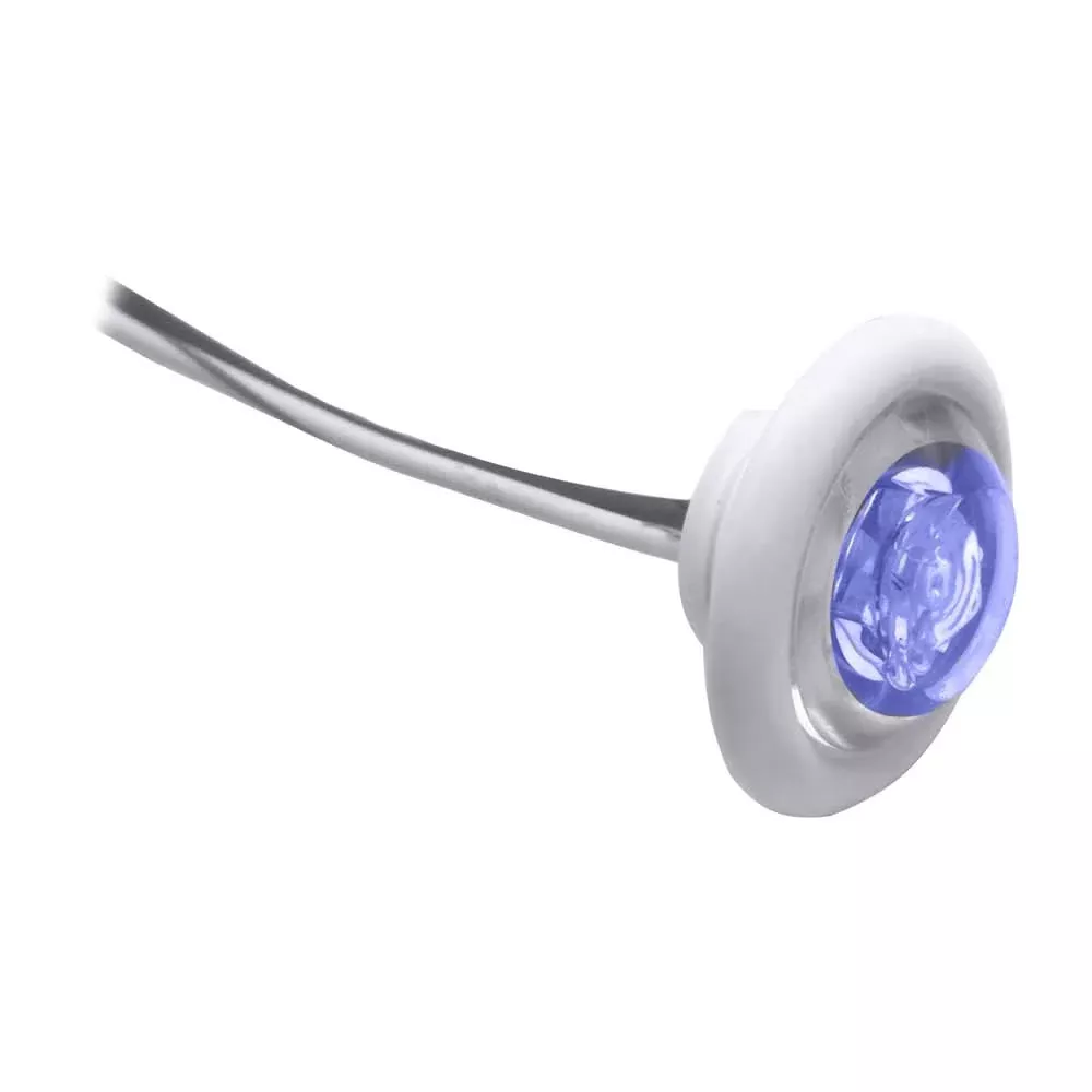 Innovative Lighting LED Bulkhead/Livewell Light “The Shortie” Blue LED w/ White Grommet [011-2540-7]