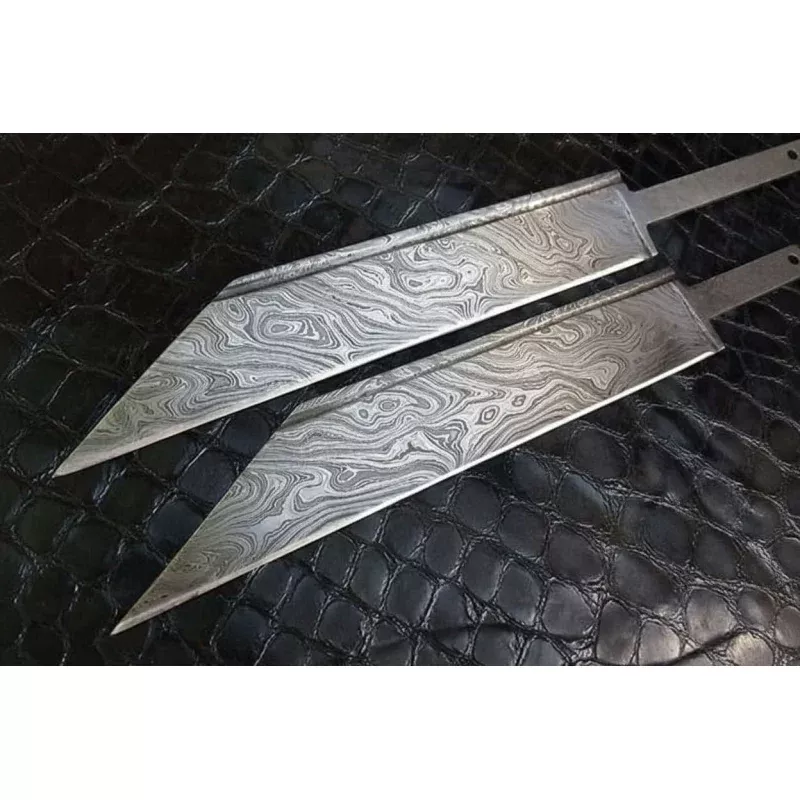 Ironclad Seax Blade Set 9″ Handmade Damascus Steel Blade Blanks for Knife Making