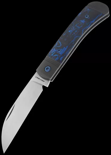 Jack Wolf Knives Venom Jack Blue Marbled Carbon Fibre Folding Knife