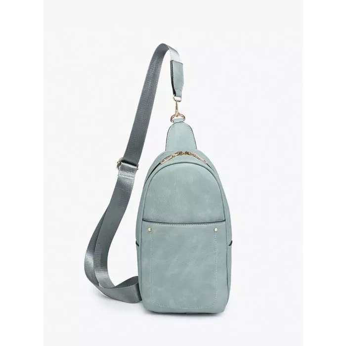 Jen & Co. Pamela Vegan Double Zip Sling Bag