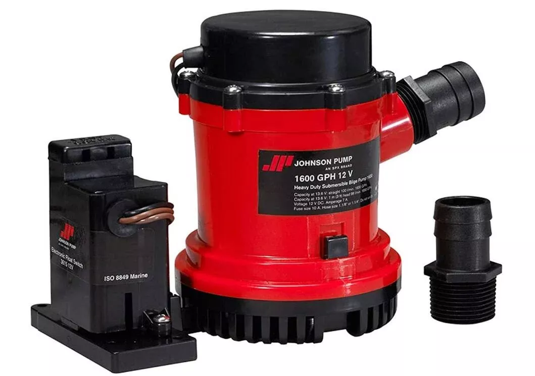 Johnson Pump 1600 GPH Heavy Duty Automatic Bilge Pump with Electromagnetic Switch, 12V• 01604-00