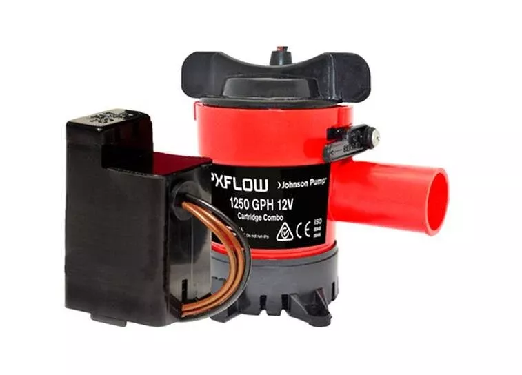 Johnson Pump Cartridge Combo 12V 1250 GPH Electric Automatic Impeller Submersible Bilge Pump• 06203-00