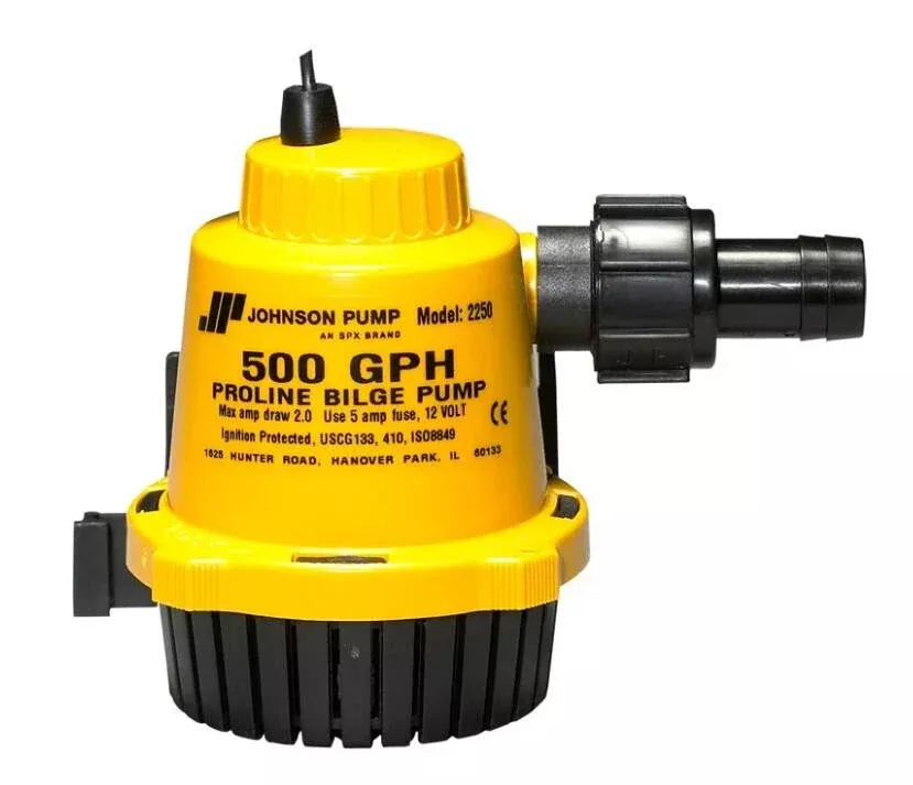 Johnson Pump Proline 12V 500 GPH Electric Impeller Submersible Bilge Pump• 22502