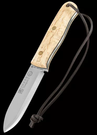 Joker BS9 Trampero Scandi Trapper Fixed Blade Knife - Curly Birch