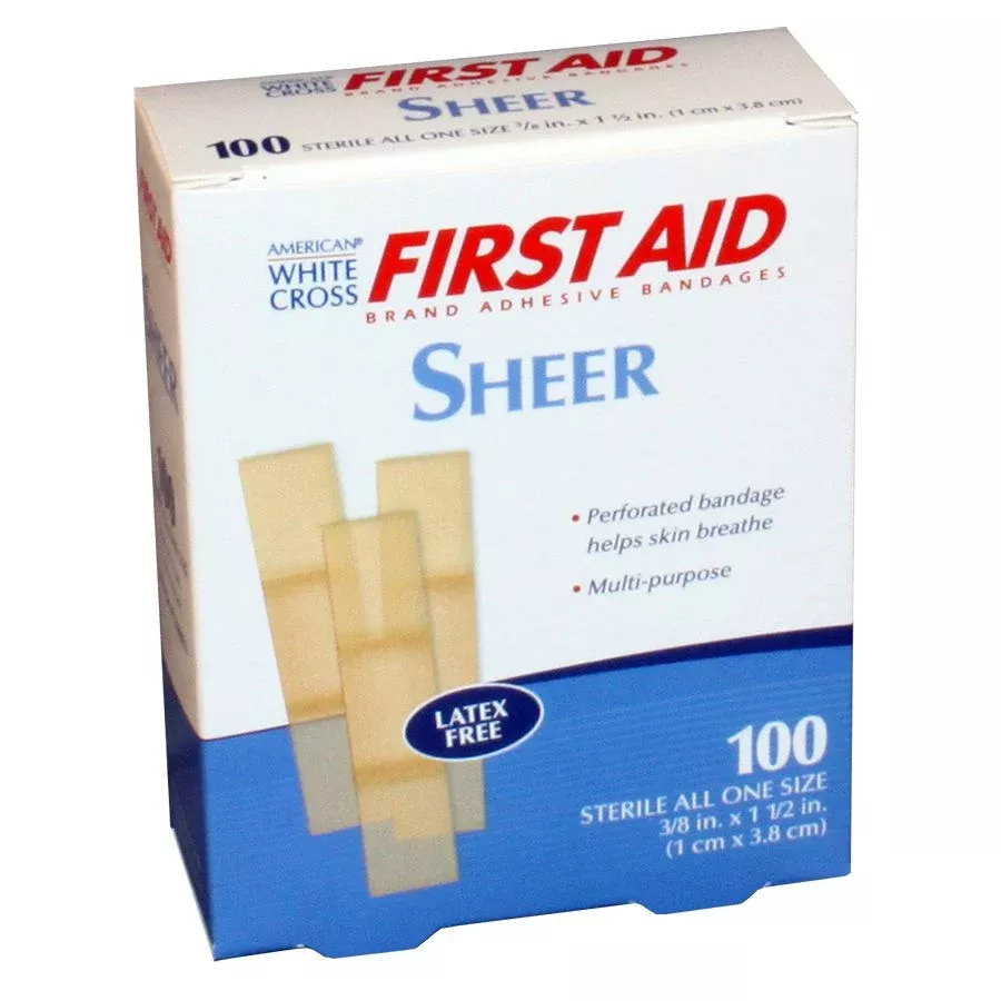 Junior Plastic Bandage, 3/8″ x 1 1/2″ 100 Per Box