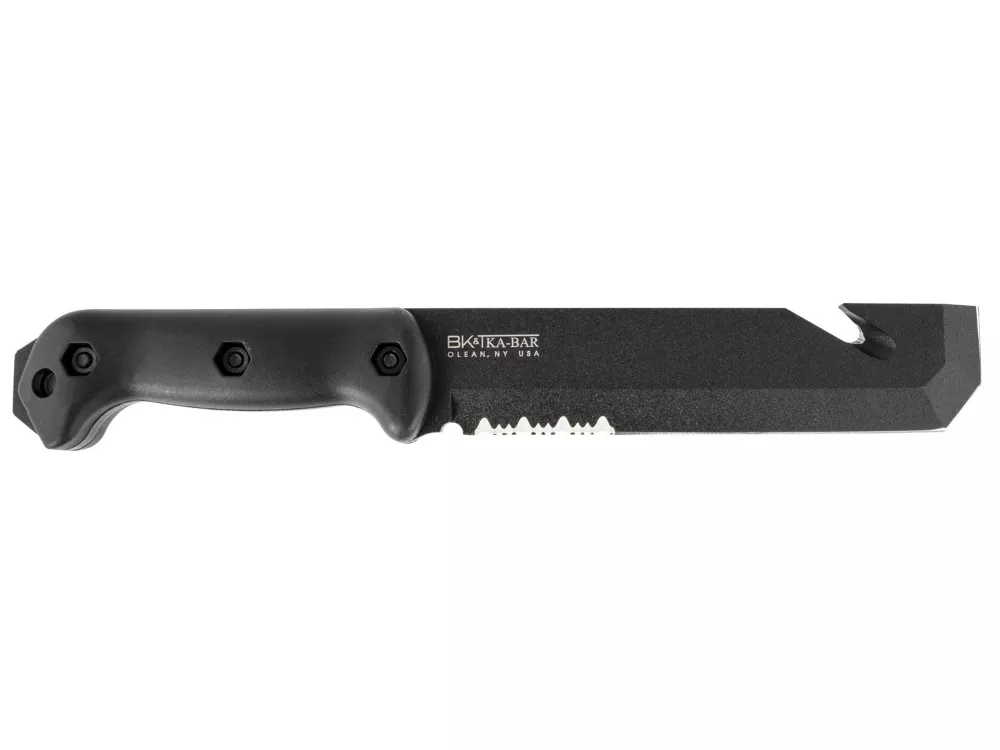 Ka-Bar 7" Fixed Serrated 1095 Steel Blade Black Ultramid Handle