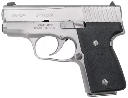 Kahr Arms MK9 9mm 6+1 3″ SS Barrel SS Slide/Frame Drift Adj Sights Textured Wraparound Grip DAO 3 Mags CA Compliant M9093A
