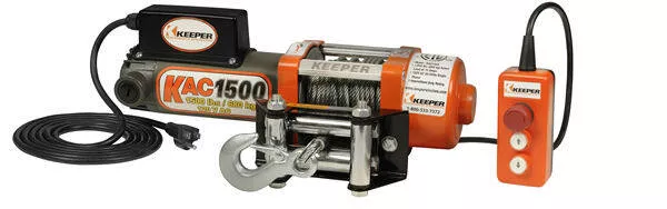 Keeper KAC1500,110/120V AC Electric Winch, 1500lb Single Line Pull• KAC15042