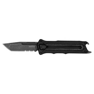Kershaw 1195 Interstellar Folding Knife 2.7" 8Cr13MoV Tanto Partially Serrated Blade, Black Glass-Filled Nylon Handle