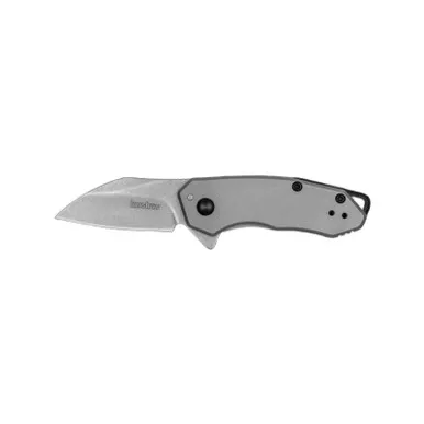 Kershaw 1408 Rate Assisted Folding Knife 1.85" Wharncliffe Plain Edge Blade, Gray Stainless Handle