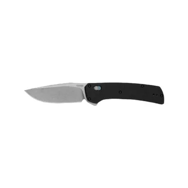 Kershaw 2047 Layup Folding Knife 3.4" D2 Stonewashed Drop Point Plain Edge Handle, Black Glass-Filled Nylon Handle