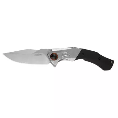 Kershaw 2075 Payout Folding Knife Assisted SpeedSafe Drop Point 3.50" Stonewashed D2 Plain Edge Blade, Black G-10 Handle