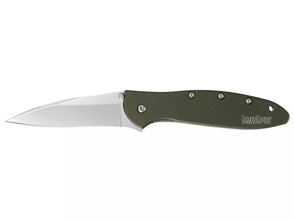 Kershaw 3" 14C28N Drop Point Blade Olive Drab Aluminum Handle