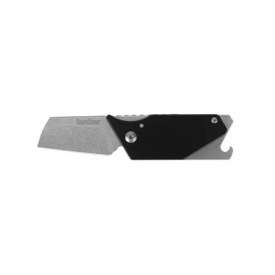 Kershaw 4036BLK Pub, Black Folding Knife Wharncliffe 1.60" Stonewashed 8Cr13MoV Plain Edge Blade, Black Handle
