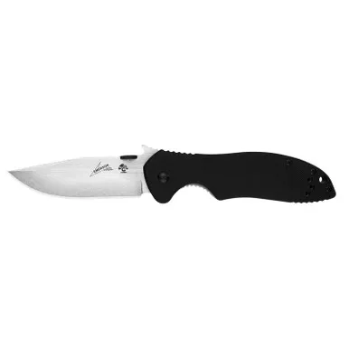 Kershaw 6034D2 Emerson CQC-6K D2 Folding Knife Drop Point 3.50" Stonewashed D2 Plain Edge Blade, Black Handle