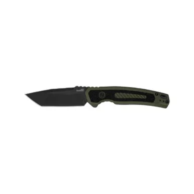 Kershaw 7105OLBLK Launch 16 Automatic Folding Knife 3.45" CPM M4 Tanto Partially Serrated Edge Blade, Olive Cerakote Handle