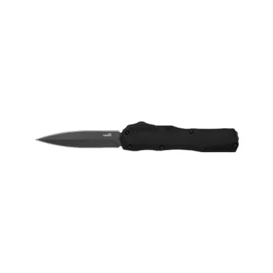 Kershaw 9000DE Livewire Double Edge OTF (Out-the-Front) Automatic Knife 3.45" CPM Magnacut Black PVD Coating Spear Plain Edge Blade, Black Anodized Handle