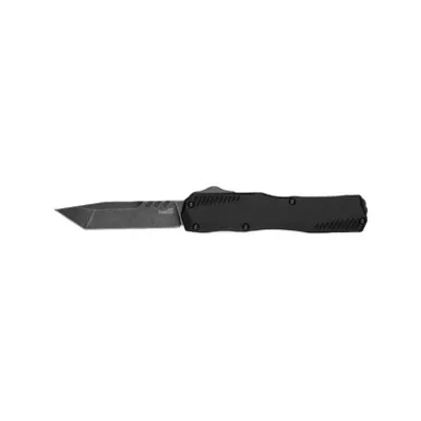 Kershaw 9000T Livewire OTF (Out-the-Front) Automatic Knife 3.3" CPM Magnacut Tanto Plain Edge Blade, Black Anodized Handle