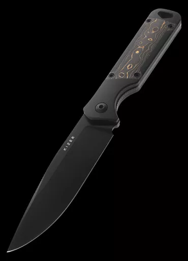 Kizer Militaw Gold Fat Carbon Fixed Blade