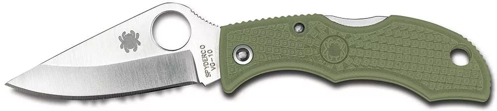 Ladybug 3 1.94″ Clip Point Plain Blade Folding Knife – Green