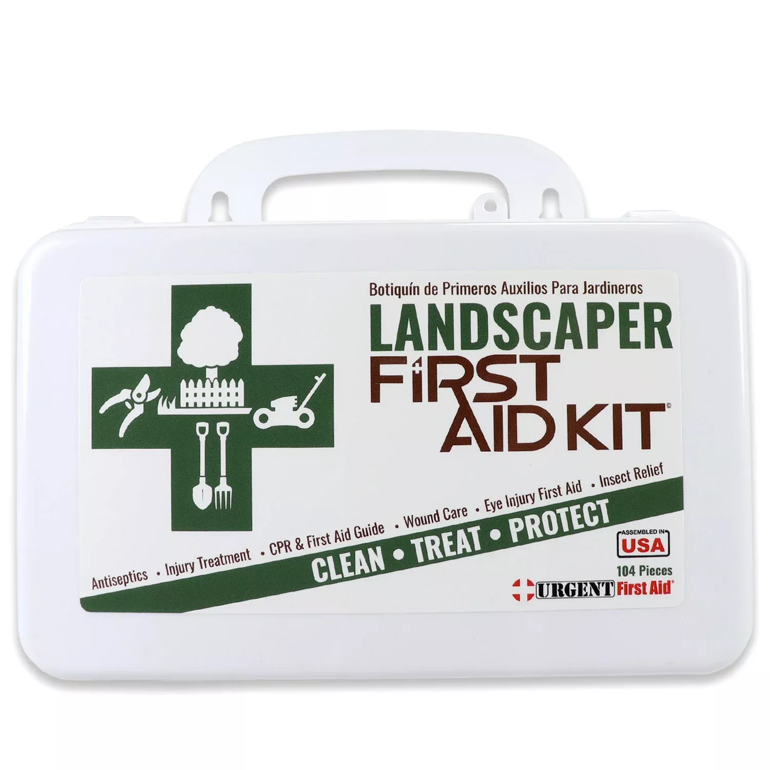 Landscaper’s First Aid Kit – 10 Unit – 103 Piece – Plastic Case