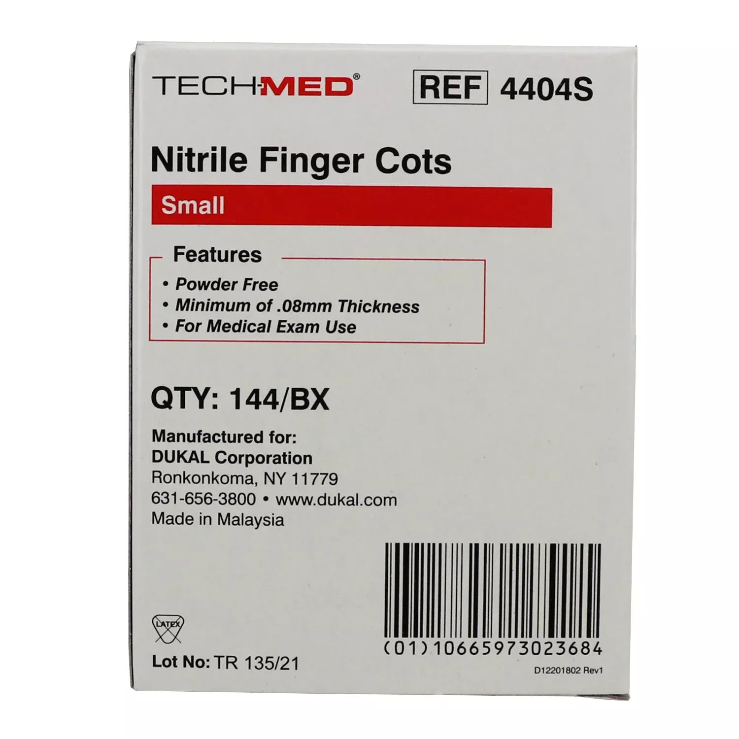 Latex Free Finger Cots – Small, Box of 144